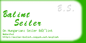 balint seiler business card